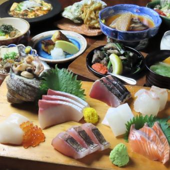≪2H all-you-can-drink included≫ 11 dishes including 6 types of seasonal sashimi and exquisite wild boar mapo tofu [Iki course] 5,000 yen