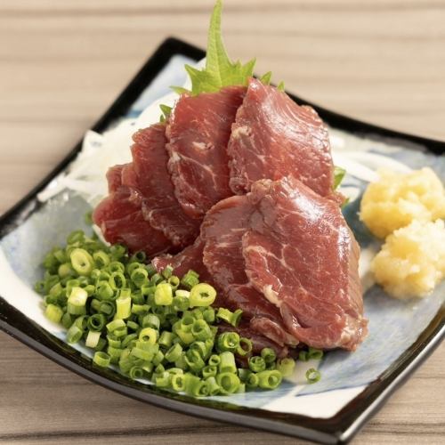 Lean horse meat sashimi