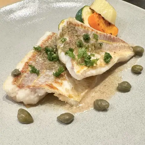 Pan-seared white fish