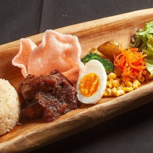 サイコロステーキ&ガーリックライス