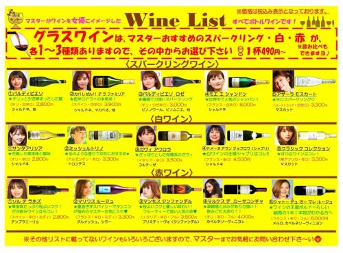 ★ A list of a wide variety of bottled wines likened to actresses ★