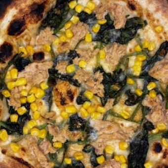 Tuna, corn and spinach with teriyaki mayonnaise