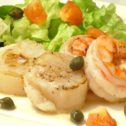 海老とホタテのソテーレモンバターソース