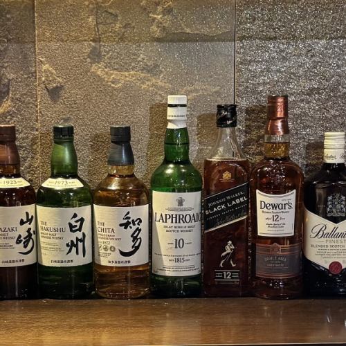 世界５大ウイスキーや日本酒も豊富