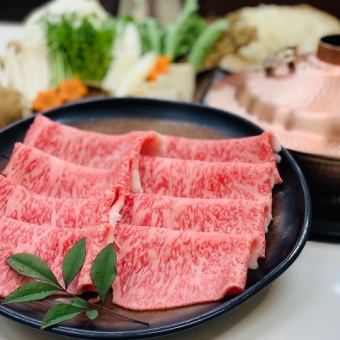 【おすすめ鍋コース】黒毛和牛特選しゃぶしゃぶ(野菜・うどん付)1人前4500円