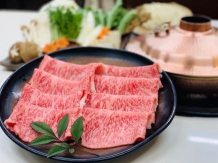 【おすすめ鍋コース】黒毛和牛特選しゃぶしゃぶ(野菜・うどん付)1人前4500円