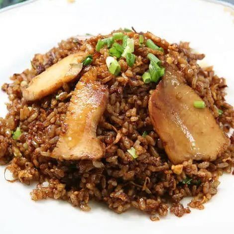 Black fried rice with abalone