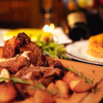 熟成牛リブロースステーキとコース限定ピザ+ポルチーニパスタのzack コース3時間飲み放題付き☆