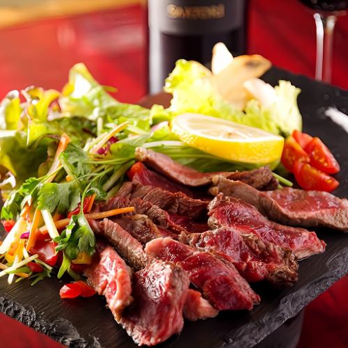 Aged beef rib roast steak