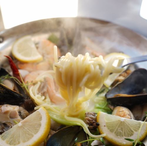 牡蠣鍋パスタ