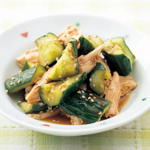 With chicken and cucumber