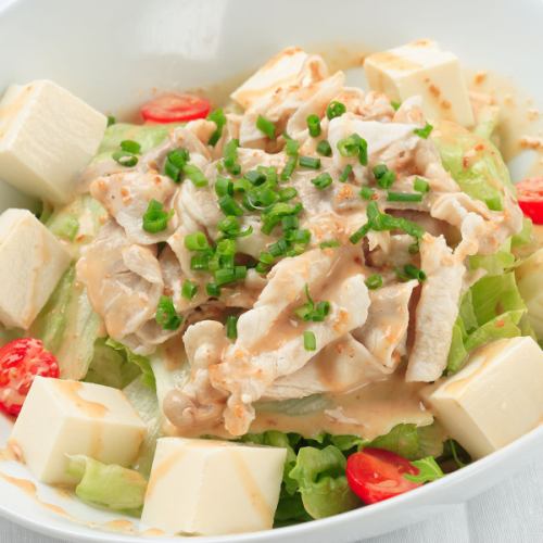 Pork shabu-shabu sesame tofu salad