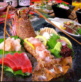 『至福の味わいコース』伊勢海老、蝦夷鮑、黒毛和牛、馬刺し含10品3時間飲み放題付 9000⇒8000円