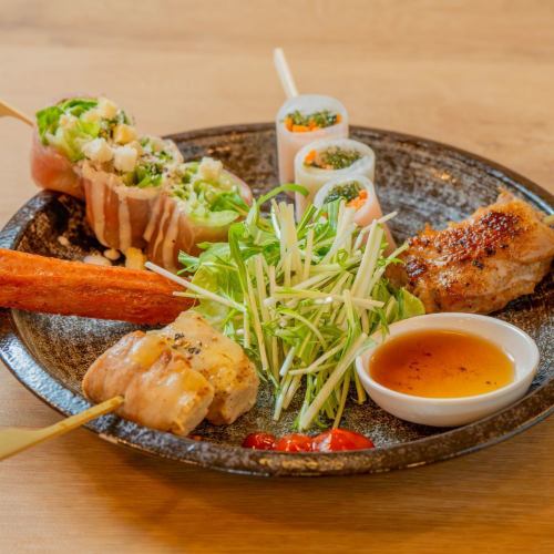 Assortment of 5 types of skewers from Okinawa Prefecture