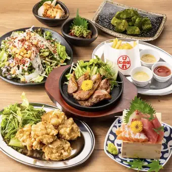 【肉と魚-極み】最旬お造り盛,鉄板ステ-キの人気メニューを網羅●2h飲み放付◆肉魚コ-ス4499円⇒