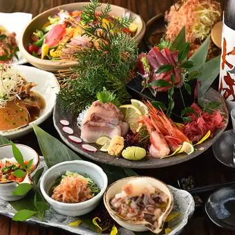 C【日本酒20種＆生ビール付2.5時間飲み放題】鮮魚・焼き鳥・和牛ハラミ【5480円】金曜祝前2時間
