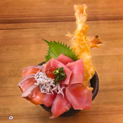 Shrimp Tempura Seafood Rice Bowl Special / Wagyu Beef Tataki Rice Bowl
