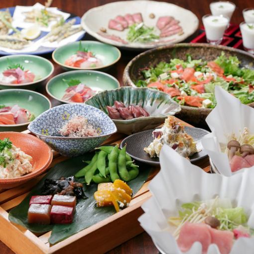 Total of 9 dishes: ``Enjoy authentic obanzai x sashimi x exquisite hot pot to your heart's content~Kizakura~'' 4,200 yen (+ tax)