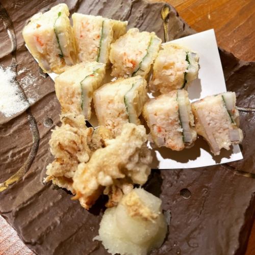 蓮根海老しんじょうの挟み揚げ