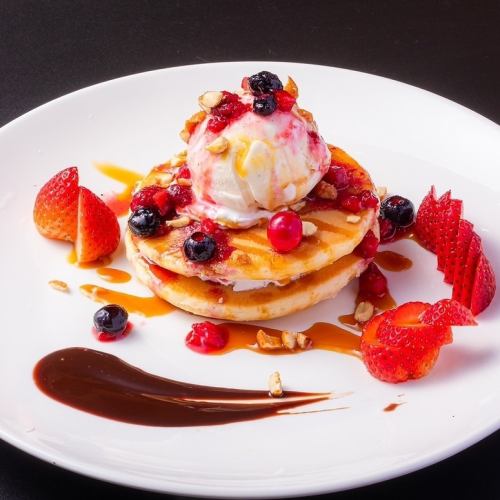 Treat yourself! Pancakes - Salted Caramel and Berry Sauce -