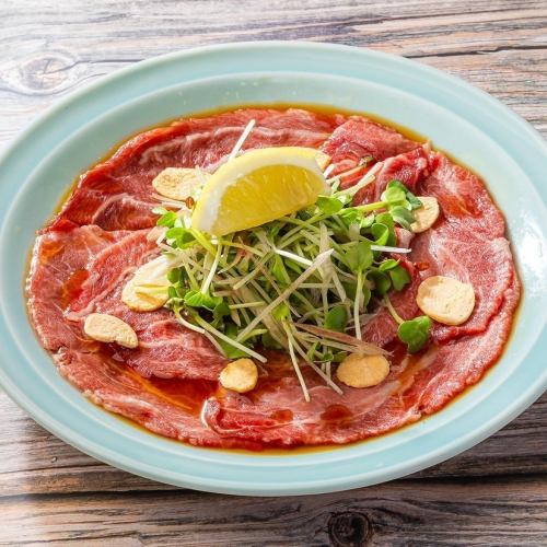 Extremely fresh tsurami sashimi with light ponzu sauce