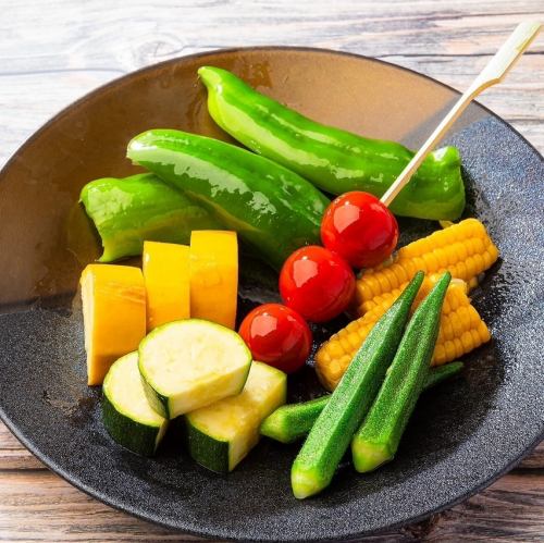 Colorful summer grilled vegetable platter