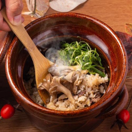 牛タンとキノコの土鍋ご飯