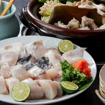 【おおきめのふぐでご用意】てっさ・ふぐ鍋をリーズナブルに！【6品3980円】