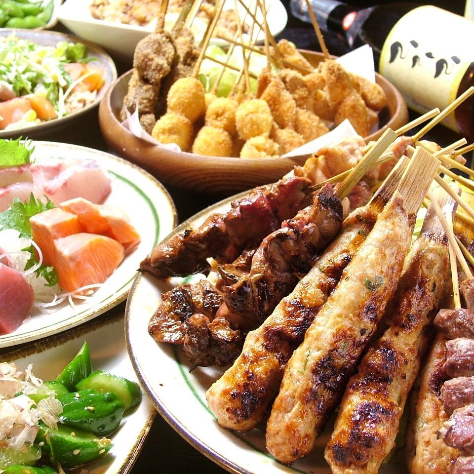 All-you-can-eat 24 types of skewers, ice cream, fried skewers, and fried chicken for 120 minutes for 3,300 yen