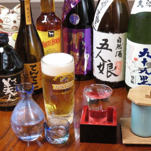 Dinner with delicious sake