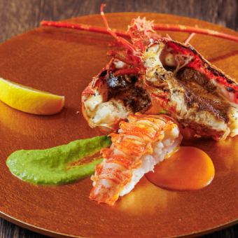 ランチ　イセエビと黒毛和牛コース　