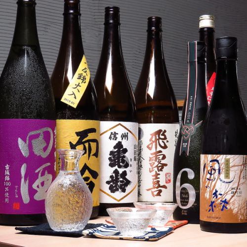 We offer sake from all over Japan