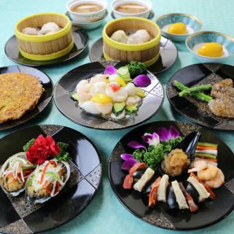 [Shunran] 8 dishes total ◆ 7,000 yen Abalone, stir-fried seafood, beef steak, etc. Authentic course!