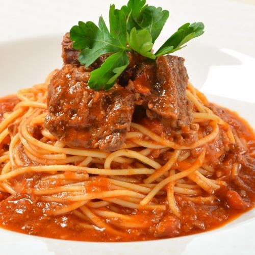 Delicious! Chunky beef stew in bolognese sauce