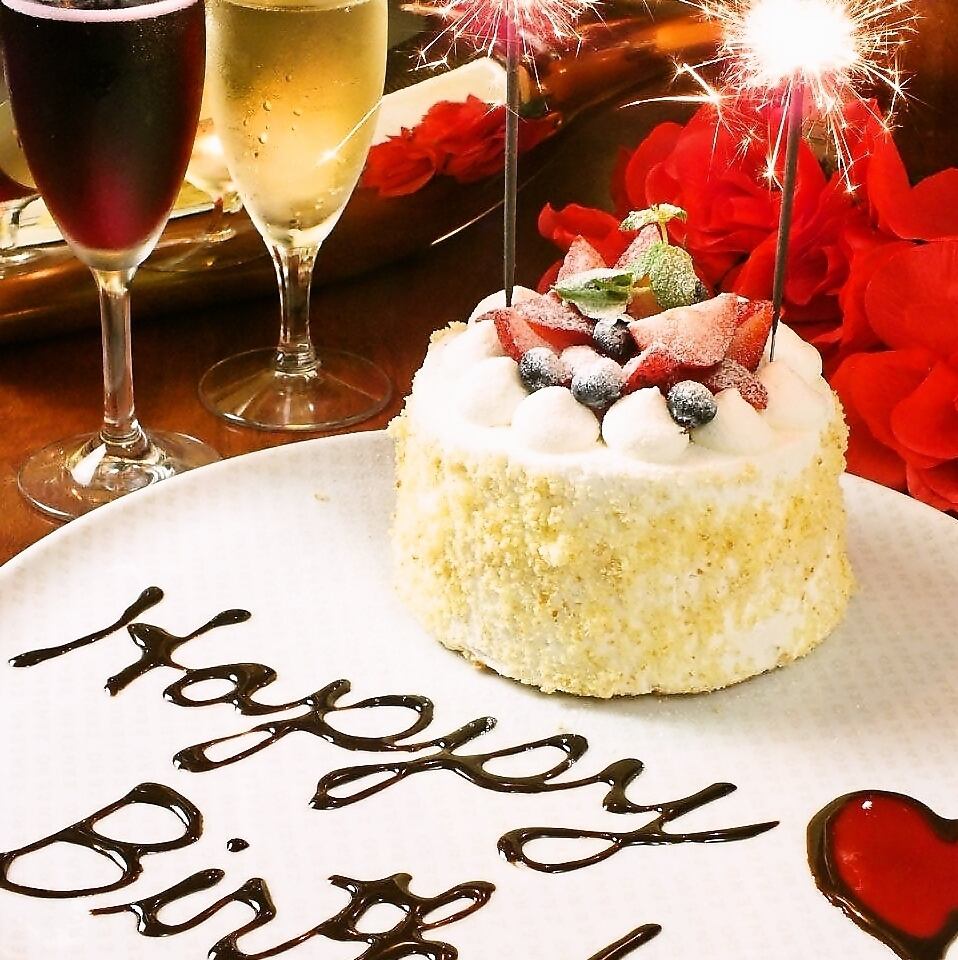 バースデーケーキやメッセージプレート