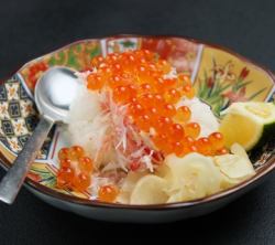 Crab salmon roe sushi