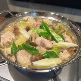 【梅コースお手軽に楽しみたい方へ】プレミアム飲み放題付 鶏ちゃんこ鍋4400円(税込)