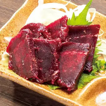 Whale lean meat sashimi