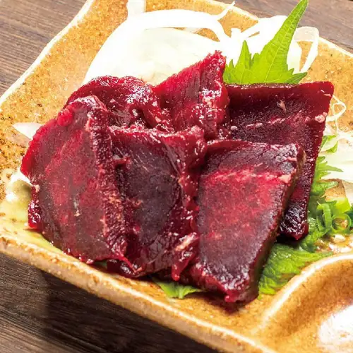 Whale lean meat sashimi