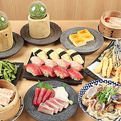 刺身、天麩羅、寿司、話題の杉玉ポテトサラダなど8品飲み放題付