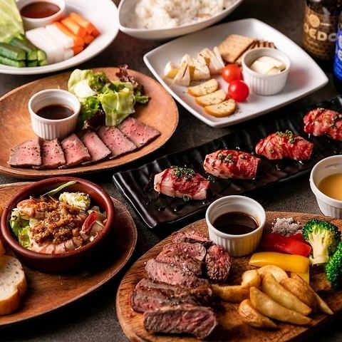 Very popular with women! Meat sushi x roast beef all-you-can-eat course ◎