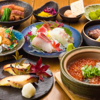 본 참치와 무슈 와규, 니시쿄구이와 볶음밥이 있는 코스 6,500엔(부가세 포함)