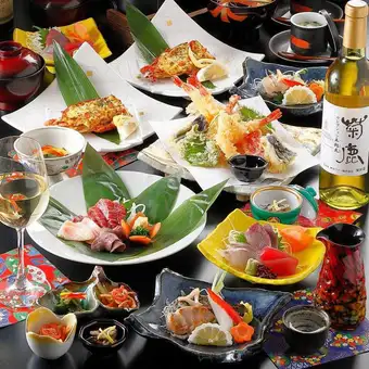 【2時間飲み放題付(LO.30分前)】馬刺し5種や赤牛ステーキを満喫『熊本郷土料理コース 』全12品