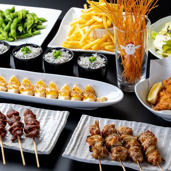 コッコちゃん自慢の塩ザンギと焼鳥のバリューコース　2時間飲み放題付き