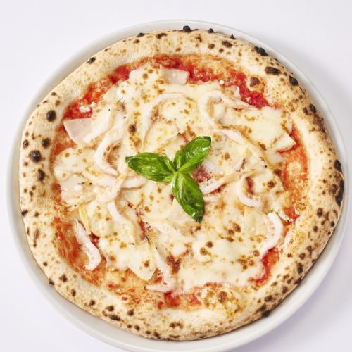 白エビとタケノコのピッツァ