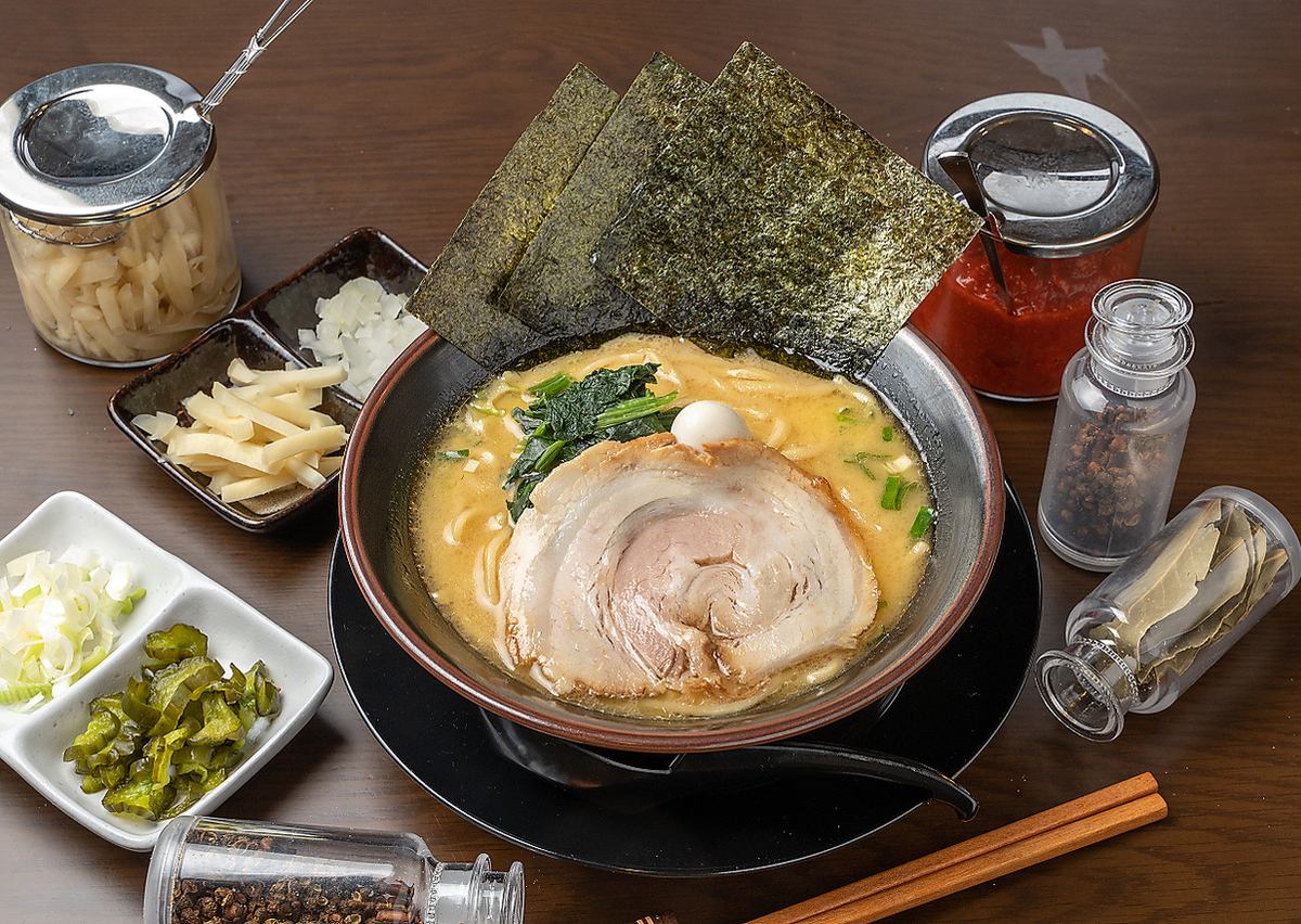 Enjoy the addictive rich soup and thick noodles of Yokohama Iekei ramen.