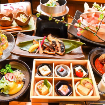 豆腐和生魚片共6種♪【春季時令套餐】3,500日元★含優惠券無限暢飲5,500日元