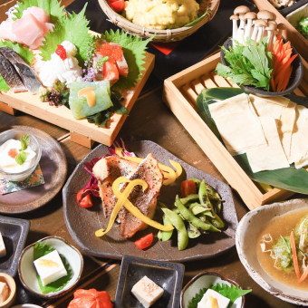 【夏】美肌豆乳2色湯葉しゃぶしゃぶ【夏の慶コース】4,000円★クーポン利用で飲み放題付6,000円