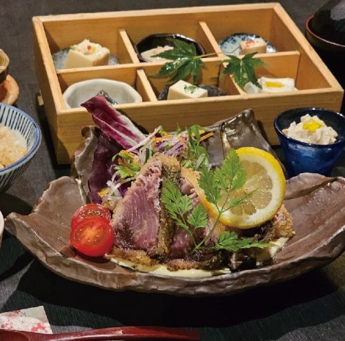 《月替り御膳：9月のメイン三田ポークと香味野菜の冷しゃぶ》