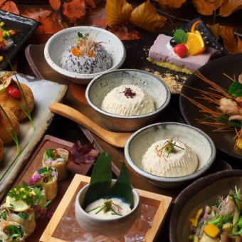 附無限暢飲♪超人氣！自製豆腐免費續杯【秋季日式料理 和食套餐】5,000日元
